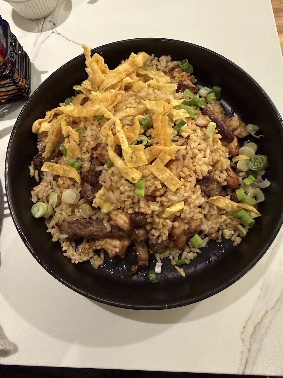 Peruvian Fried Rice with Chicken and Steak
